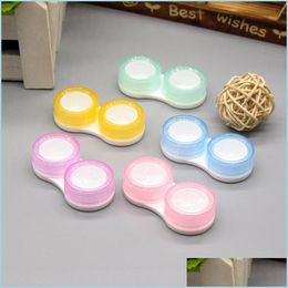 Zonnebrillen Cases Tassen Leuk Contact Kleine Lens Kaste Doos Travel Vrouwen Mini Ronde Eyes Container Jelly Color Boxs Drop Delivery Fashi DHDVP