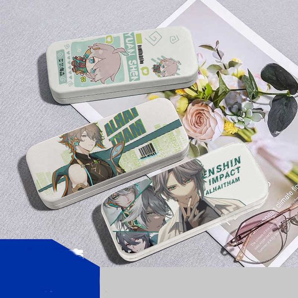 Estuches para gafas de sol Genshin Impact Estuches para gafas Anime Al Haitham Gafas de sol Estuche rígido para mujeres Hombres de moda Gafas Almacenamiento Estuches para anteojos Regalos J230328