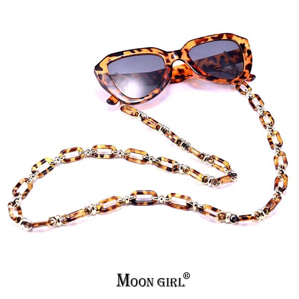 Gafas de sol Estuches Bolsas Gafas Cadenas para máscaras Mujer Correa para el cuello Acrílico Moda Lujo Anteojos Titular Espectáculo Cadena CordónGafas de sol