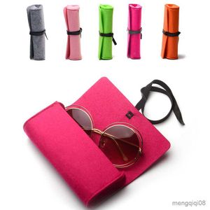 Zonnebrillen Cases Tassen Nieuw viltkast voor vrouwen kleurrijke bril zachte doos bril brillen Accessoires