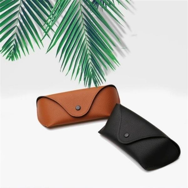 Étuis à lunettes de soleil Sacs Étuis à lunettes en cuir PU Couverture pour lunettes de soleil Femmes Étui à lunettes Hommes Lunettes de lecture Boîte avec métal Buck233x