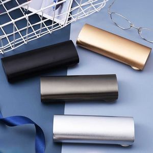 Estuches para gafas de sol Bolsas Estuche rígido pequeño Estuche para anteojos Organizador Caja de almacenamiento de compresión para miopía esmerilada de aleación de aluminio óptico