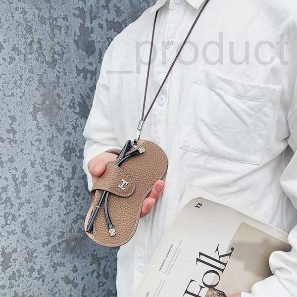 Étuis à lunettes de soleil Designer H-boucle en cuir suspendu au cou portable sac à lunettes boîte à lunettes de soleil minimaliste hommes femmes myopie lunettes sac de rangement housse de protection