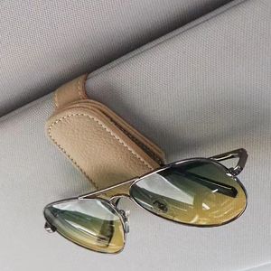 Étuis à lunettes de soleil Multifonctionnel lunettes de voiture clip cadre peau de vache intérieur pare-soleil boîte de rangement lunettes de soleil carte facture 230519