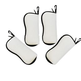 Estuches para gafas de sol Bolsa de gafas de transferencia de calor de neopreno Sublimación portátil Bolsas de almacenamiento en blanco Llavero Regalo de bricolaje Entrega de la gota Moda Dha60