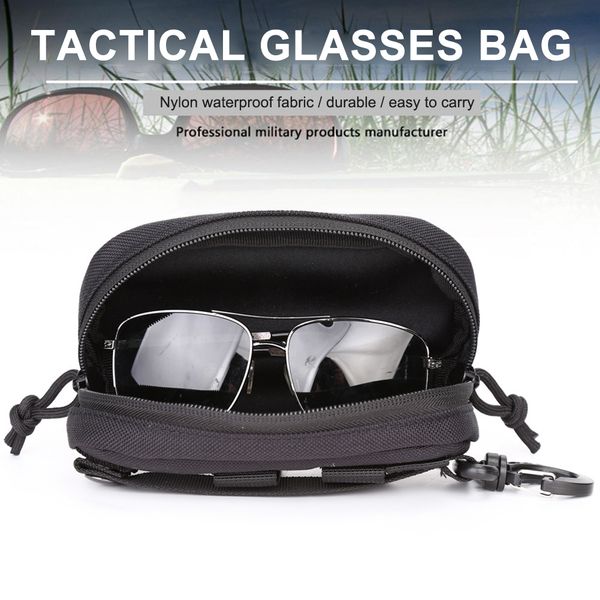 Étuis à lunettes de soleil Sac à lunettes en nylon dur Chasse en plein air Étui à lunettes de soleil Militaire Molle Pochette à lunettes tactique Boîte de rangement pour lunettes Étui à lunettes 230612