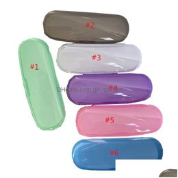 Zonnebrillenkokers Plastic etui Effen kleur Transparant Bril Opbergdoos Aangepast logo Drop Delivery Mode-accessoires Eyewe Dhgarden Dhgy8