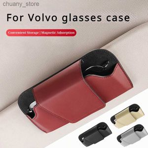 Cas de lunettes de soleil adaptées à la Volvo XC40 XC60 XC90 V40 S60 Boîtes de rangement Lunets de voiture Accessoires Lunets de voiture Y240416