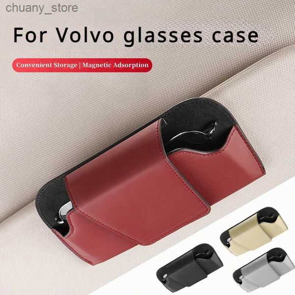 Cajas de gafas de sol adecuadas para Volvo XC40 XC60 XC90 V40 S60 Cajas de almacenamiento Accesorios de gafas de automóviles Capas de automóviles Y240416