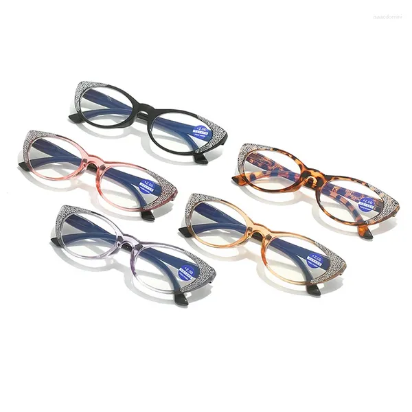 Lunettes de soleil Cat Eye Anti-lumière bleue Lunettes de lecture pour femmes et hommes unisexe mode diamant presbytie lunettes dioptrie 1.0 à 4.0