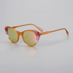 Lunettes de soleil œil de chat pour femmes, protection UV UV400, lunettes à la mode, cadre en acétate de rue frit, fabrication de Prescription Myop