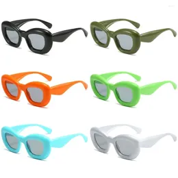 Zonnebril Cat Eye Opgeblazen Mode UV400 Dik Frame Y2K Brillen Grappige Tinten Voor Dames Heren