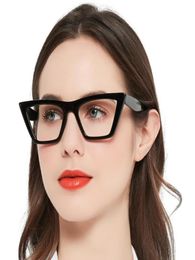 Lunettes de soleil Cat Eye Lunettes de lecture Femmes Verres clairs Lunettes Presbytie Surdimensionné Femme Lecteur Glasses1 15 175 2 25Sunglasses S6189067