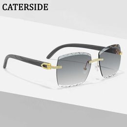 Gafas de sol CATERSIDE 2022 nuevas gafas de sol cuadradas para mujer con corte de diamante sin montura moda cristal brillante gafas de sol femeninas gafas con gradiente para hombres J230301