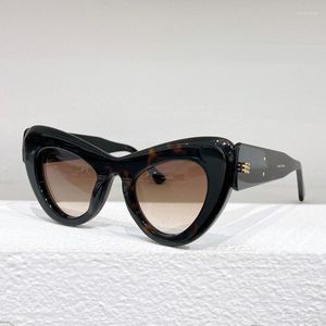 Lunettes de soleil Cateye Blanc noir UV400 Lunettes optiques Men High Street Eyewear avec boîte