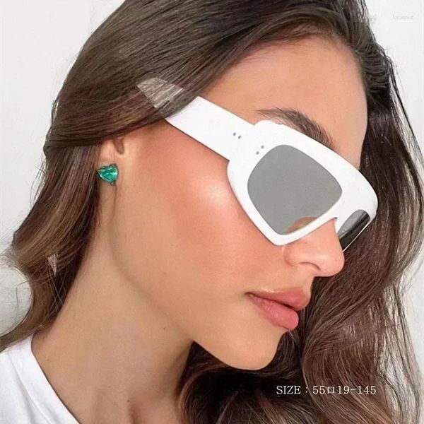 Gafas de sol Celebrity Luxury Women Wrap Around Shield 40225 Marca Gafas de gran tamaño Mujer Irregular Sol Hombres Gafas De Sol