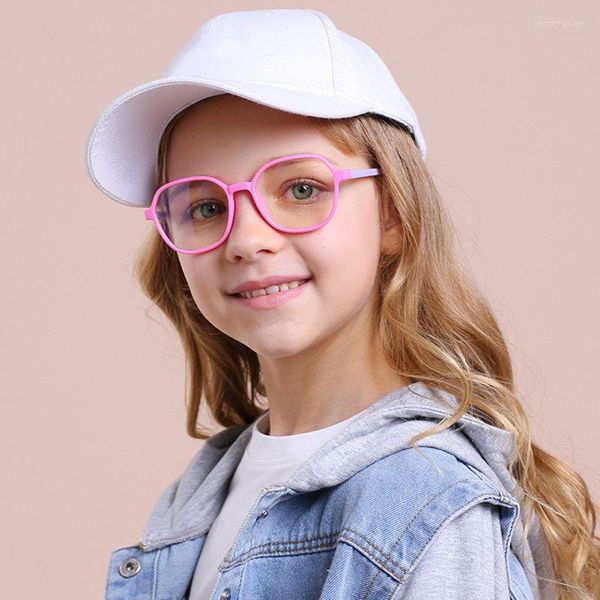 Lunettes de soleil enfants bloquant les lunettes enfants lumière bleue filtre Anti-éblouissement lunettes fille garçon cadre optique verres clairs