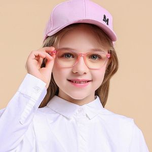 Zonnebril kinderen blauw licht blokkerende glazen meisjes tr90 vierkante bril frame kids tablet computertelefoon game studie bril bril bril