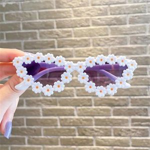 Lunettes de soleil enfants mignon acrylique fleur Protection solaire extérieure bébé filles lunettes classiques enfants garçons UV400 nuances lunettes