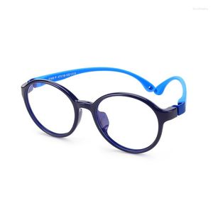 Lunettes de soleil rondes Anti-bleu pour enfants, monture en Nylon haute flexibilité, lunettes pour adolescents, jeux d'ordinateur pour regarder la télévision