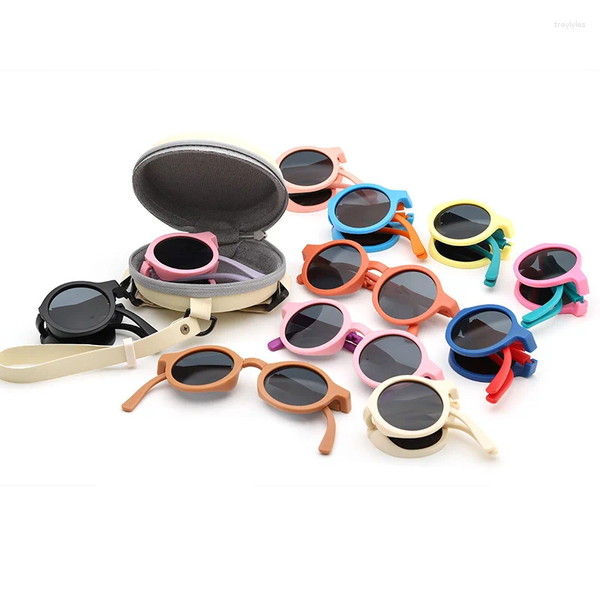 Gafas de sol plegables para niños, gafas de protección solar a prueba de rayos UV, sombrillas de moda para bebés y niñas