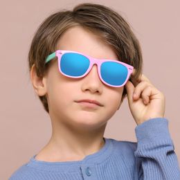 Zonnebril Kinderen Zonnebril Gepolariseerde Lens Klassieke Zonnebril Voor Kinderen Baby's Jongen Meisje Schattig UV400 Bescherming Vintage Brillen 802 230617