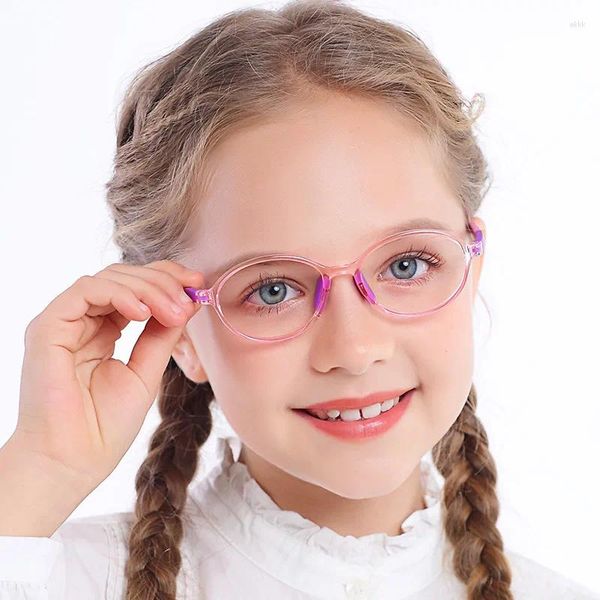 Gafas de sol para niños TR90 de silicona, montura óptica, gafas para niños y niñas, gafas transparentes para ordenador, bloqueo de luz azul