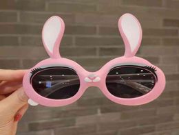 Lunettes de soleil Enfants 039 Lunettes de soleil polarisées Petite fille mignonne Super Rabbit Silicone Goggles Anti Ultraviolet Sunshade2889111