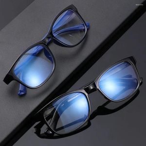 Lunettes de soleil Classic Clear Lens Square avec film bleu miroir de lisant les lunettes de lecture des lunettes d'ordinateur