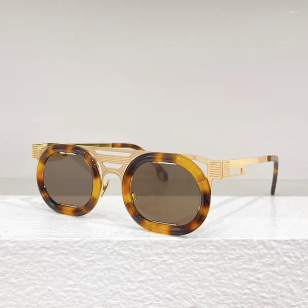 Lunettes de soleil ovales de Style Punk classique pour hommes, verres solaires de luxe Vintage en forme de tortue, en alliage Super léger, arrivée 2024