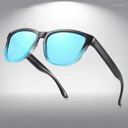 Zonnebril Klassiek Vierkant Gepolariseerd Heren Dames Mode Rijden Zonnebril Spiegellens Brillen Blauwe tinten UV400