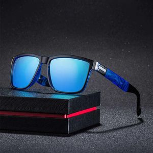 Zonnebril Klassiek Vierkant Gepolariseerd Mannen Vrouwen Merk Designer Vintage Riding Goggle Retro Spiegel Mannelijke Zonnebril UV400 Oculos