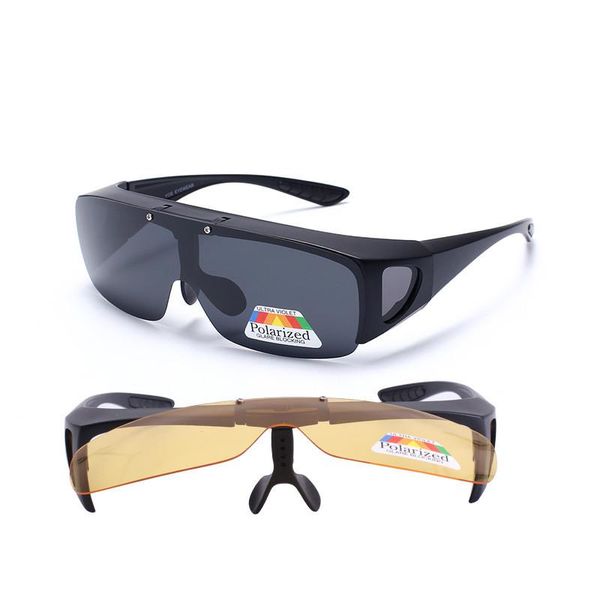 Gafas de sol Clip en Hombres Mujeres Polarizadas Día Noche Conducción Ajuste sobre gafas Anteojos recetados Marco Lentes abatibles CoolSunglasses