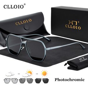 Zonnebril CLLOIO Mode Aluminium Pochromic Mannen Vrouwen Gepolariseerde Zonnebril Chameleon Anti Rijden de sol 230714