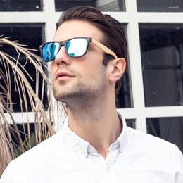 Lunettes de soleil COHK Vintage bois pour homme polarisé de haute qualité marque de mode Designer lunettes de soleil carrées hommes UV400 lunettes nuances