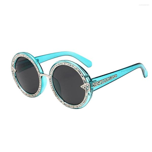 Lunettes de soleil colorées luxe rétro enfants rondes mignonnes mode cadre lunettes dames marque nuances intégrées tout match