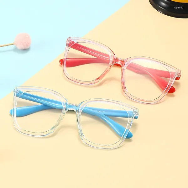 Lunettes de soleil colorées en silicone anti-bleu, monture transparente pour ordinateur, pour femmes et hommes, lentilles optiques rondes occultantes