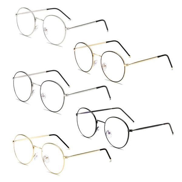Gafas de sol, gafas de ordenador para hombre, monturas para gafas, gafas antiluz azul, gafas deslumbrantes, montura para mujer, lentes transparentes redondas falsas