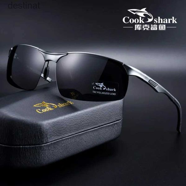 Lunettes de soleil Cook Shark 2020 nouvelles lunettes de soleil en aluminium magnésium lunettes de soleil pour hommes HD lunettes de conduite polarisées tideL231219