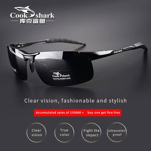 Gafas de sol Cook Shark's gafas de sol de aluminio y magnesio gafas de sol para hombre HD polarizadas conductores de conducción gafas de color 230609