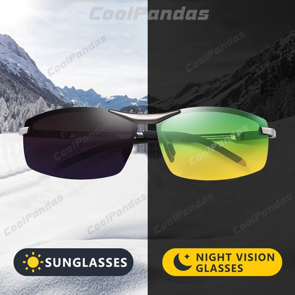 Gafas de sol CoolPandas Gafas de sol pocromáticas Hombres Día Visión nocturna Gafas camaleón polarizadas Conducción UV400 Gafas de sol De Sol 230824