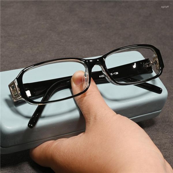 Gafas de sol Cubojue Montura de anteojos negros Mujeres Hombres Miopía Gafas Mujer Anti Reflection0 -150 200 250 300 Gafas ópticas Rectángulo