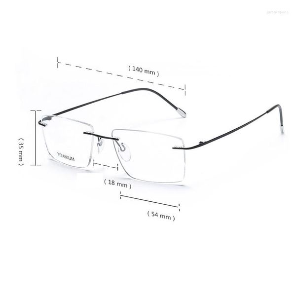 Lunettes de soleil Cubojue Titanium Lunettes de lecture sans monture Hommes Lunettes Cadre Mâle Lunettes de prescription Optique Dioptrie Sans cadre Ultraléger