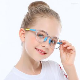 Lunettes de soleil personnalisées TR90 enfants Anti lumière bleue lunettes garçon et fille plat rond élégant lunettes montures pour les yeux