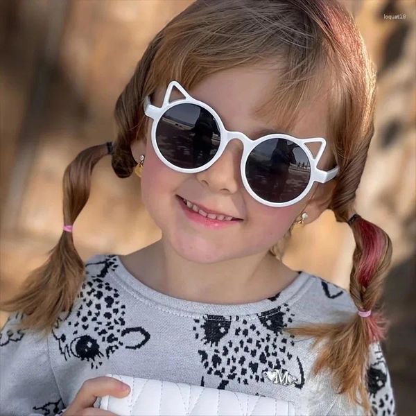 Lunettes de soleil Animaux mignons Oreilles Forme pour les enfants Fashion Vintage Enfants VINGES VERRES SUMPLES CARRIONS COURTO