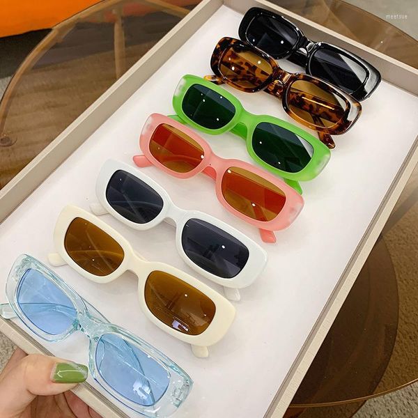 Gafas de sol para niños, gafas de sol rectangulares a la moda para niños, gafas cuadradas Vintage para exteriores, gafas de fiesta, gafas de estilo moderno