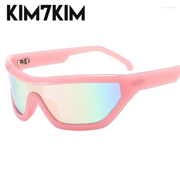 Gafas de sol Cyberpunk Y2K Women 2024 Tendencias Punk Sun Gafas For Men Retro 2000's One Piece Sun Gafass Shades Sports Cycling Goggle