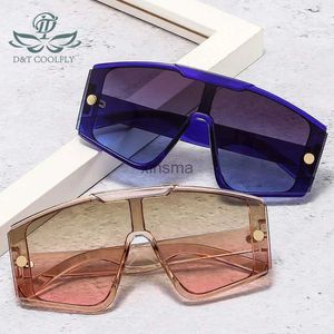 Lunettes de soleil D T 2021 Nouvelle Mode Bouclier Lunettes De Soleil Hommes Femmes Goggle Dégradés Lentille Cadre Vintage Marque Designer De Luxe En Métal Décorer UV400 YQ240131