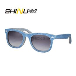 Lunettes de soleil Men de denim Lunettes de soleil polarisées pour femmes lunettes de mode de jean en tissu de jean en denim mélangée pour les hommes 24412