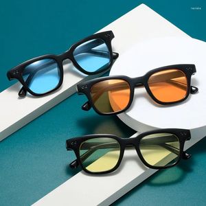 Lunettes de soleil Design classique personnalité rectangulaire en plastique, monture colorée pour femmes et hommes, lunettes d'extérieur de haute qualité UV400